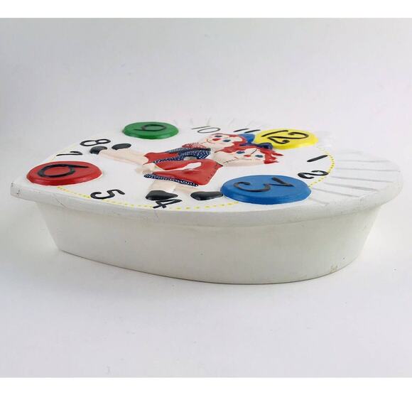 Raggedy Ann Andy Ceramic Chalkware Clock Hand Painted Antique Finish FACE ONLY - Picture 6 of 11